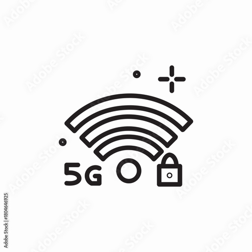 wifi 5g security icon sign vector