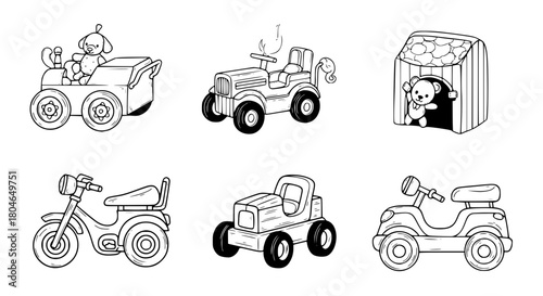 Vector of children's toys