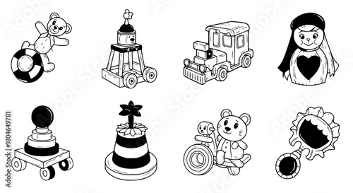 Vector of children's toys