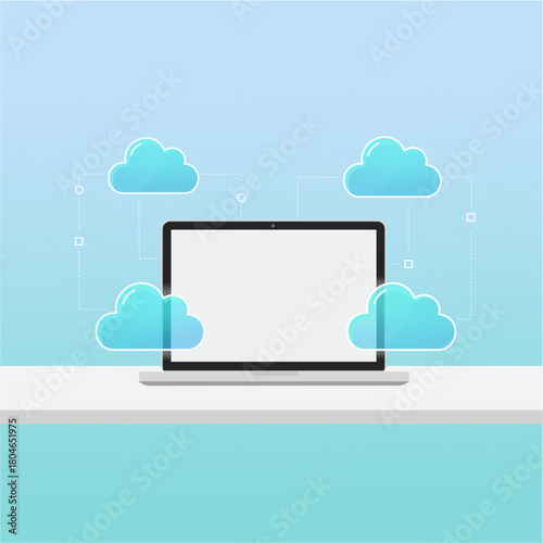 laptop with cloud computing
