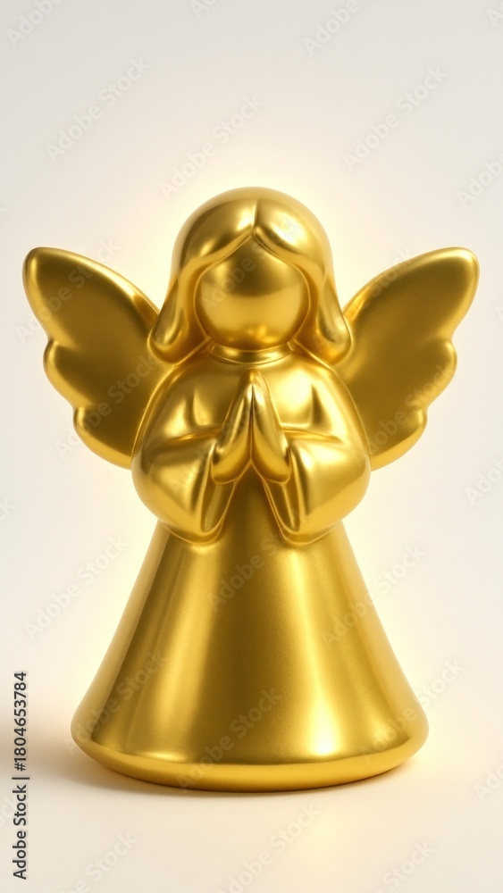 Obraz premium Golden angel figurine praying mobile wallpaper