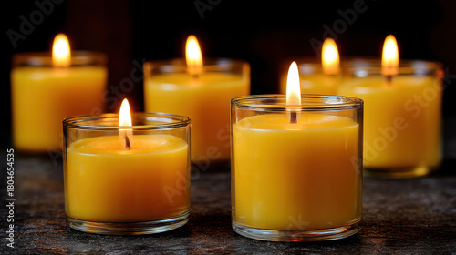 Prayer candle dark chapel glowing warmly with soft light creating peaceful and calm atmosphere for quiet reflection