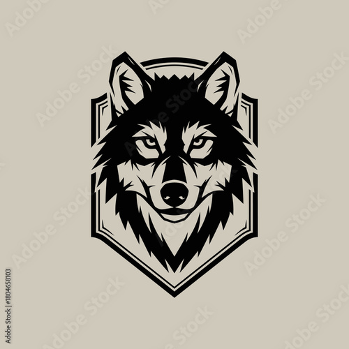 Intense Wolf Head Emblem - A Symbol of Strength and Wildness.