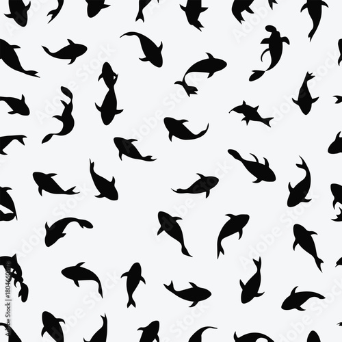 koi scattered carp silhouettes pattern japanese textile motif