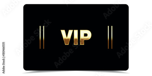 Vip gold card. Luxury texture template design. Golden VIP ticket on black background for invitation, club, award, casino, certificate. Exclusive premium card.  Vector illustration.
