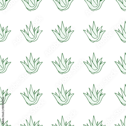 aloe botanical seamless pattern for skincare and surface design