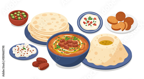 Middle Eastern Delight A Colorful Spread of Traditional Dishes