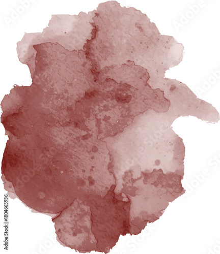 Abstract brown Watercolor Splash, Stain, or Wash Vector Illustration on White Background; Hand-Painted Artistic Element for Modern Branding, Graphic Design, Invitations, Cards, and Decorative Projects