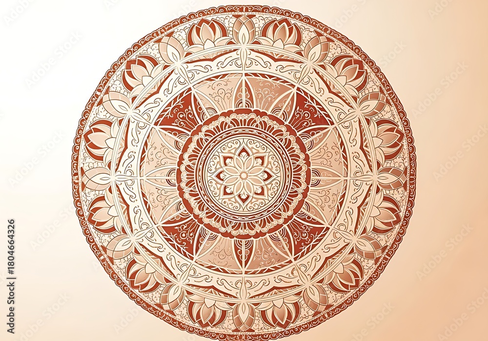 Obraz premium Intricate mandala design with warm earthy tones creates a sense of calm and spiritual beauty, perfect for wellness and decorative projects.