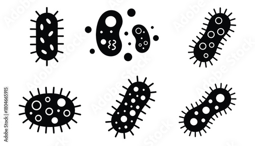 Bacteria vector illustration microorganism cell biology icon