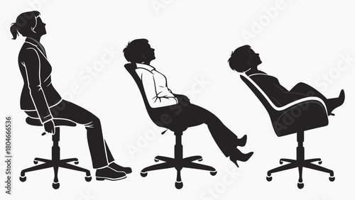 Human Posture Variations on Office Chairs Depicted in Silhouette Relaxation and Work