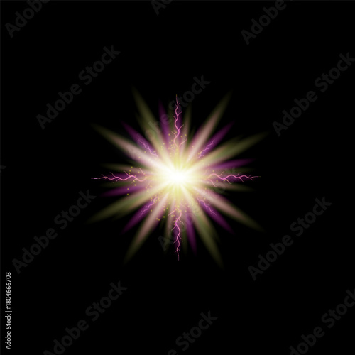 Photos Realistic vector sparkle spotlight light effect