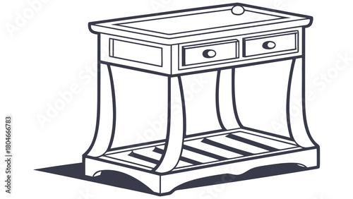Elegant Wooden Table Illustration Perfect for Home Decor and Interior Design Projects