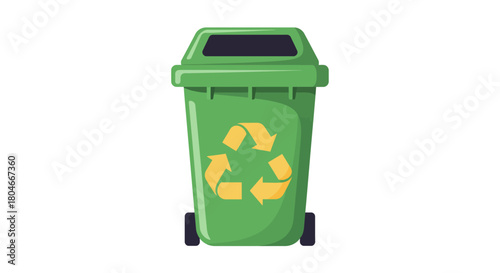 Green Recycling Bin Isolated on White Background Eco Friendly Waste Management green energy