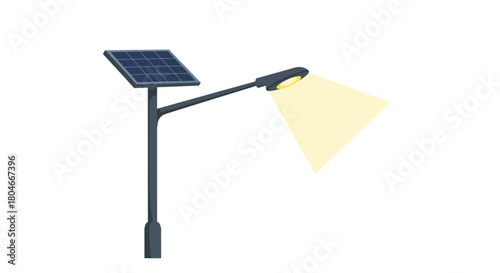 Solar Powered Street Light Renewable Energy Green Technology Vector Illustration green energy