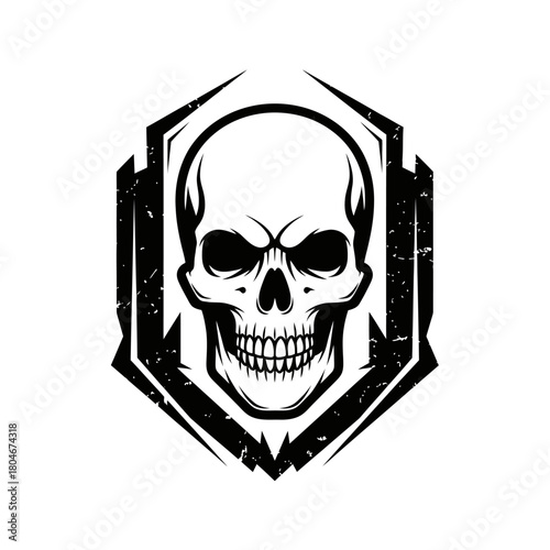 Skull Emblem - Grim Reapers Mark in Hexagonal Frame.