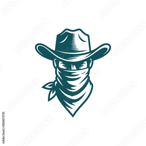 Vintage Cowboy Logo Design Vector Template
