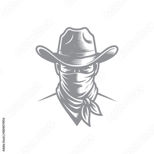 Vintage Cowboy Logo Design Vector Template