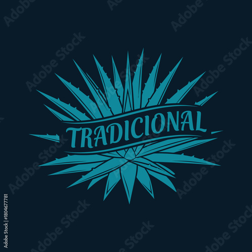 Traditional tequila logo featuring agave plant design and elegant typography.