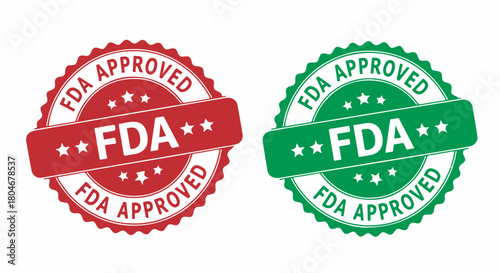 FDA Approved stamp seal badge isolated on white background for quality certification guarantee symbol