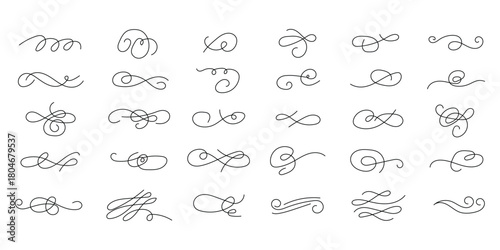 Line flourish swirl icon vector. Elegant decorative calligraphic cursive accents and swirly filigree elements symbol. vector illustration.