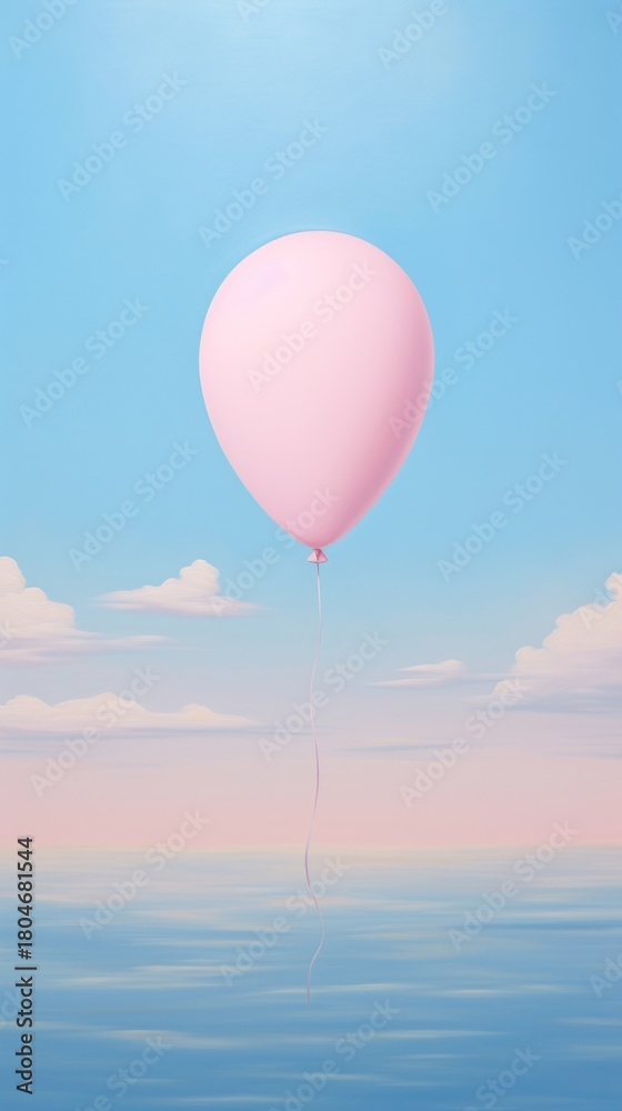 Fototapeta premium Balloon in pastel sky tranquility aircraft floating.