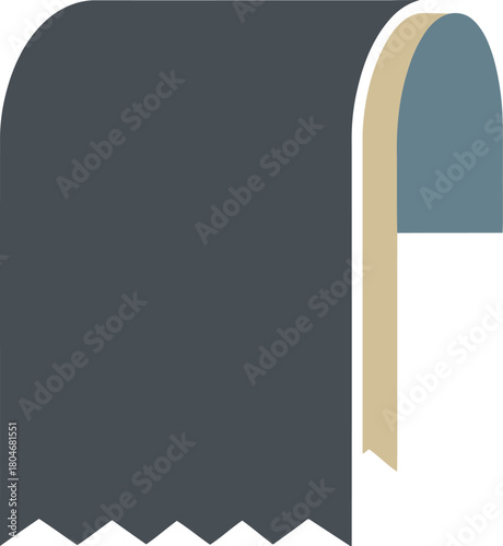 Stylized toilet paper roll icon in a flat design illustration