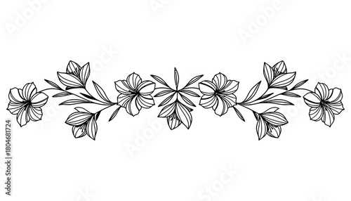 Floral design with lilies and leaves in a symmetrical arrangement
