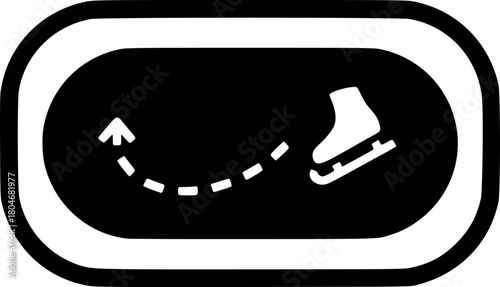 Ice Skating Trail Outline Icon