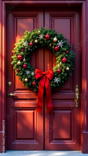 christmas wreath on the door