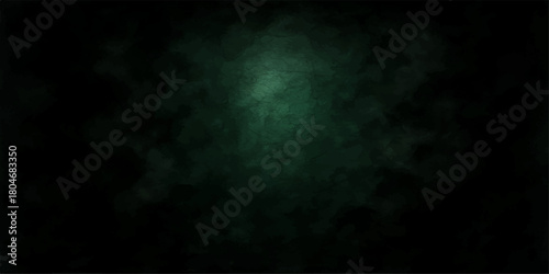 Dark storm clouds drift through the night sky, a colorful green smoke texture and light explosion against a black background motion loop