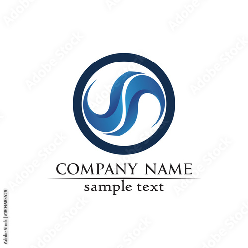 Waves beach logo and symbols template icons app