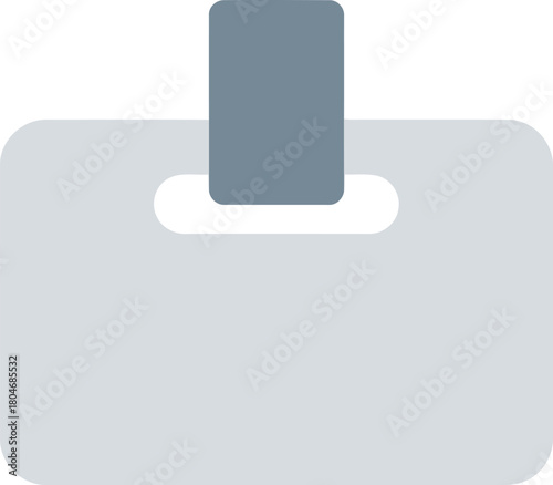Empty name tag or id card with clip holder simple vector graphic