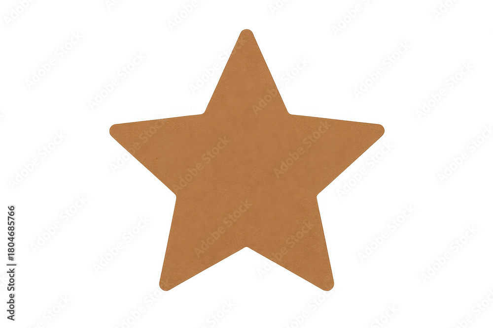 Obraz premium Brown cardboard five-pointed star shape isolated on transparent background, symbolizing success and rating