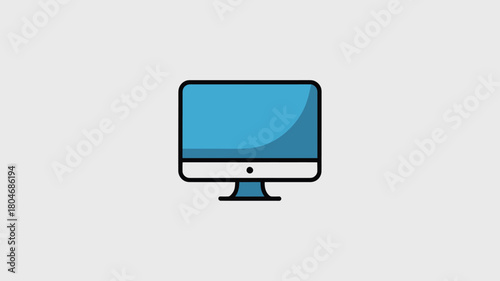 Modern computer monitor icon flat vector illustration for user interface design isolated on white background