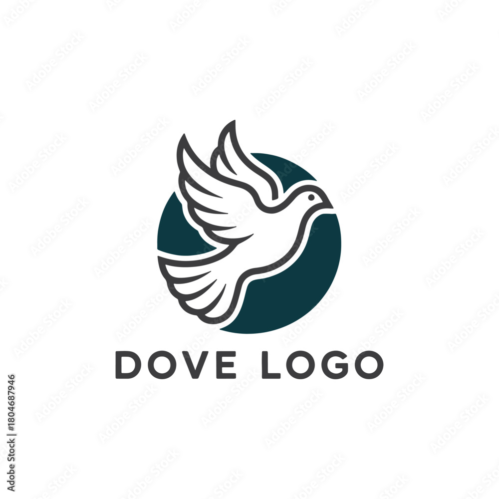 Obraz premium Elegant Dove Bird Logo Design Vector