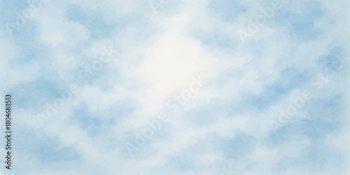 Bright blue summer sky with fluffy white cumulus clouds is a beautiful sight in nature