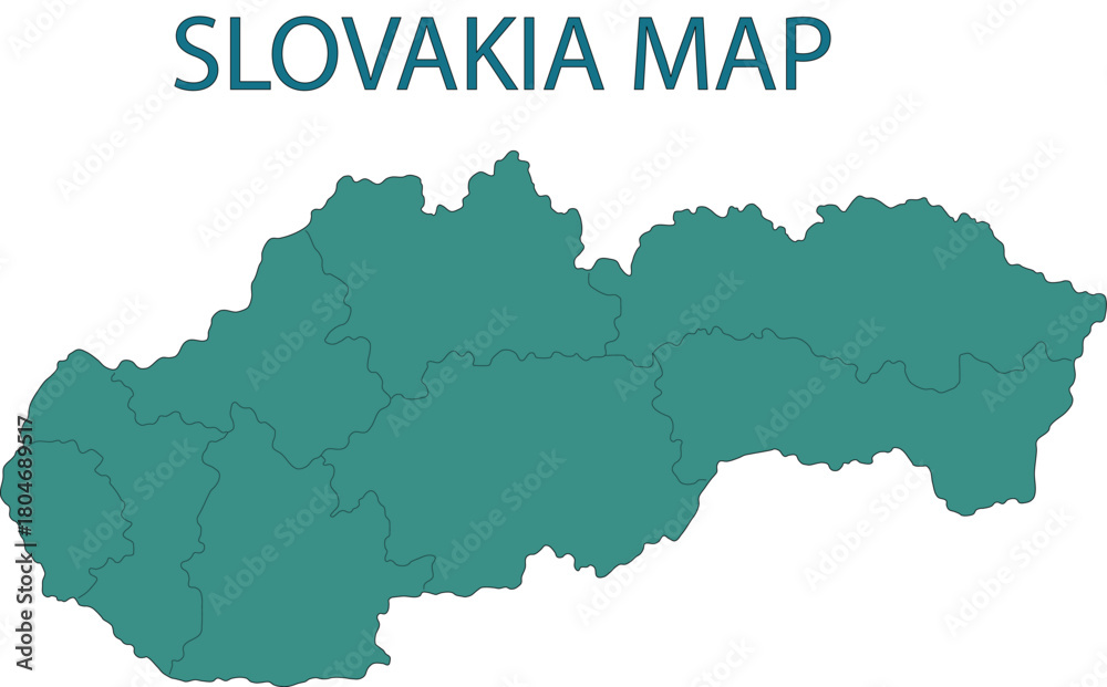 Obraz premium blue clour slovakia map vector illustration