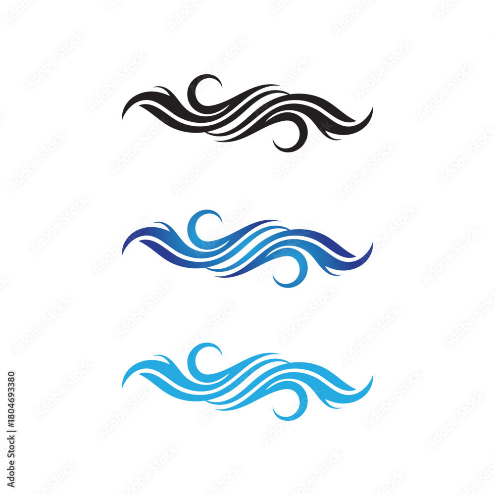 Fototapeta premium Waves beach logo and symbols template icons app