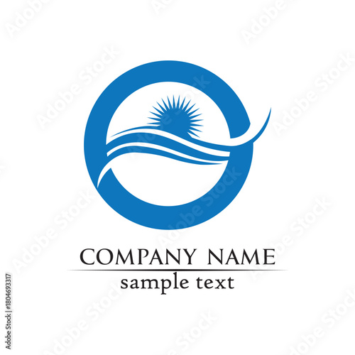 Waves beach logo and symbols template icons app