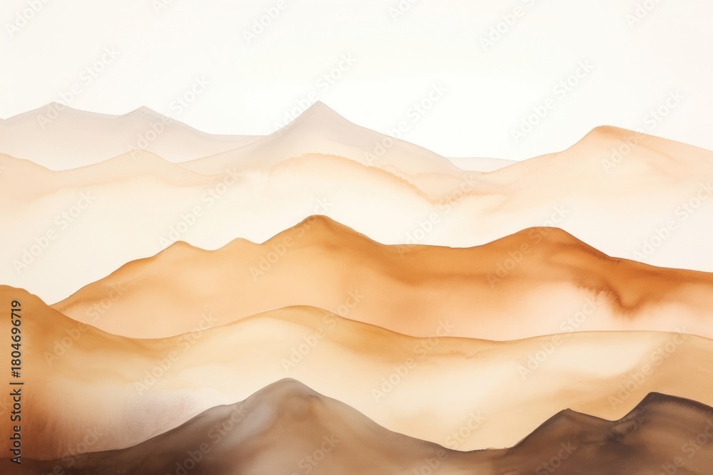 Fototapeta premium Mountain watercolor background backgrounds nature tranquility.