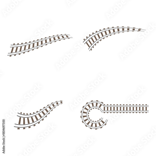 Train tracks vector icon design