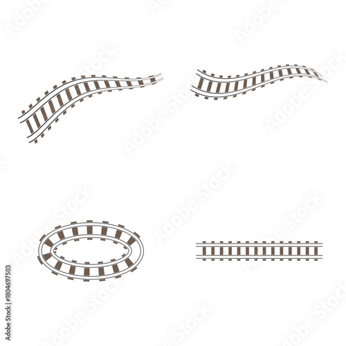 Train tracks vector icon design