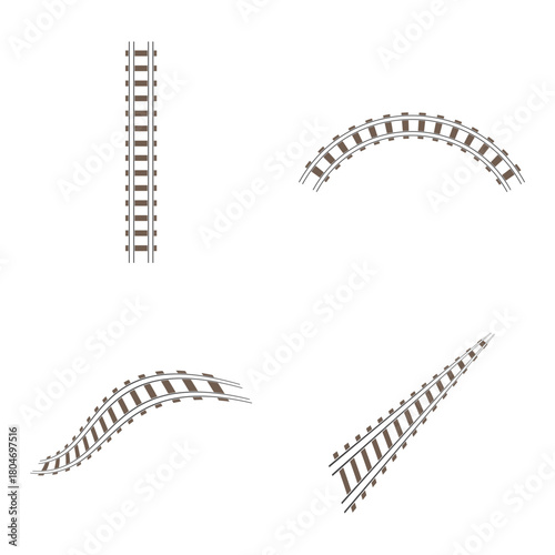 Train tracks vector icon design