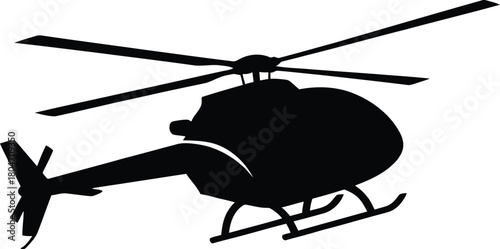 Helicopter silhouette vector in flight