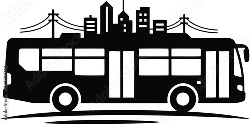 City bus silhouette vector design.