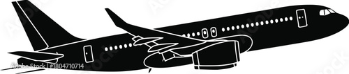 Airplane silhouette vector taking off