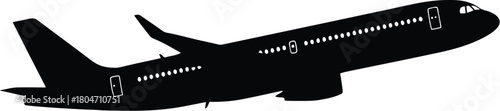 Airplane silhouette vector taking off