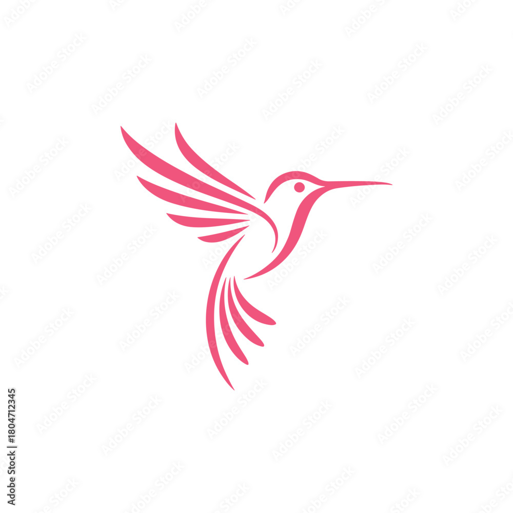 Obraz premium Colorful Hummingbird Vector Logo