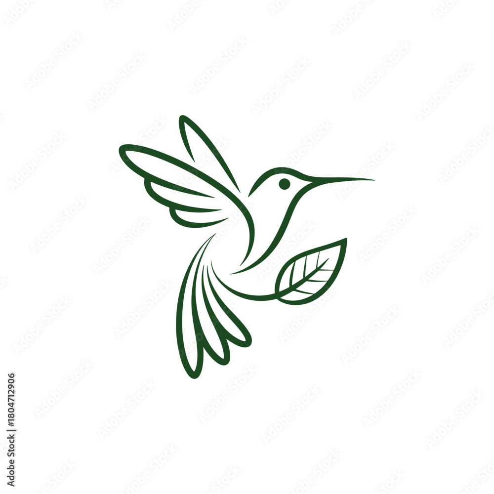 Fototapeta premium Colorful Hummingbird Vector Logo